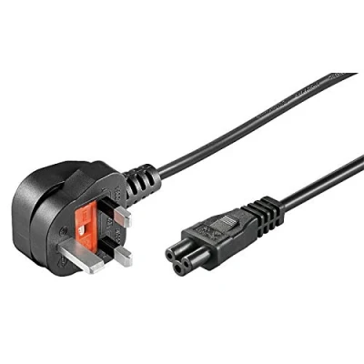 Afbeelding van PremiumCord Stroomkabel, 230 V, 2 m, met Britse stekker naar C5 stekker, IEC 320, voor pc, 3 polig, zwart