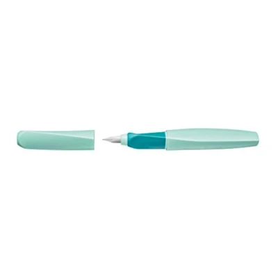 Image de Pelikan Twist Stylo plume en acier inoxydable de largeur trait M avec cartouche d&#039;encre, menthe néo