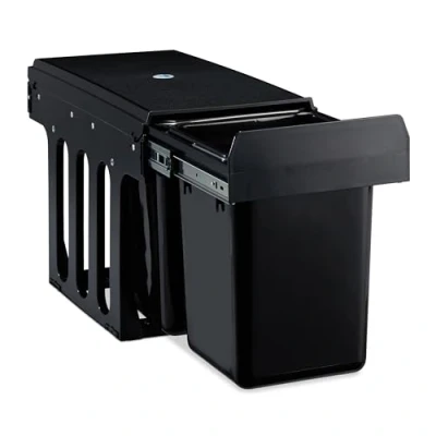 Afbeelding van Relaxdays inbouw prullenbak duo vuilnisbak keuken afvalscheidingsbak 2x8 liter
