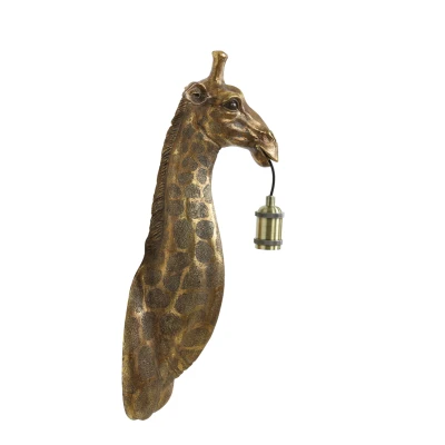 Afbeelding van Giraffe wandlamp 61 cm antiek brons