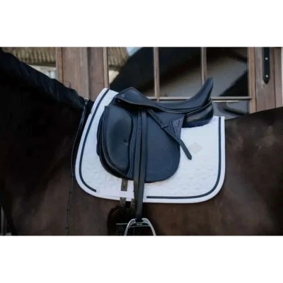 Afbeelding van Kentucky Zadeldekje Glitter Rope Dressuur Wit/Zwart Full