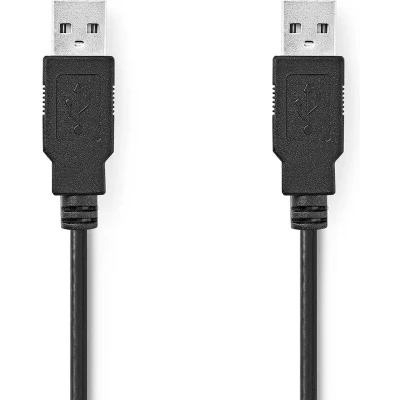 Afbeelding van USB A naar kabel 2 meter 2.0 (100% koper, Zwart)