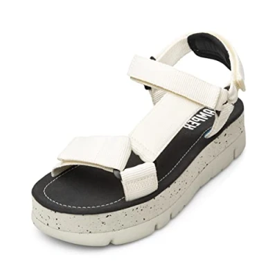 Afbeelding van Camper Oruga UP Sandalen met plateauzool, Dames, Maat: 41, White Textiel