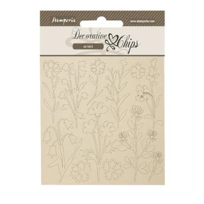 Afbeelding van Stamperia Forest Decorative Chips Flowers (SCB237)