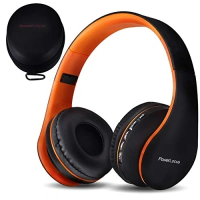 Afbeelding van PowerLocus P1 Bluetooth Koptelefoon Draadloos Over Ear Met Microfoon Inklapbaar incl. Hoes Oranje