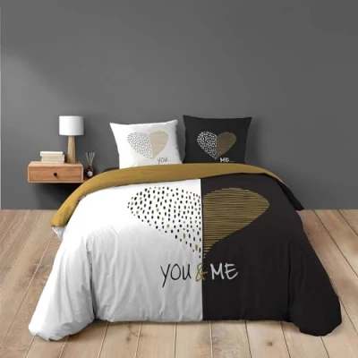 Afbeelding van douceur d&#039;Intérieur 3 delige set, 260 x 240 cm, bedrukt, 42 draden, motief plein miu