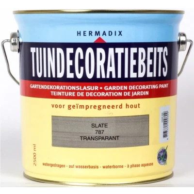 Afbeelding van Hermadix Tuindecoratiebeits Transparant 787 Slate 2,5 liter Tuinbeits