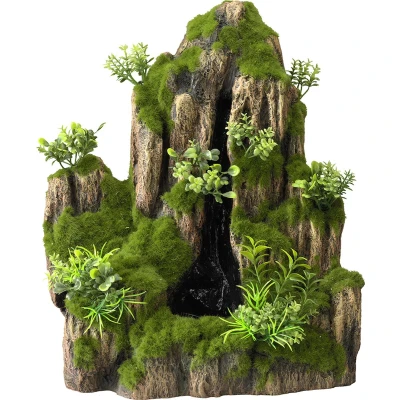 Afbeelding van Aqua Della Aquariumdecoratie Vissen Waterval Met Pomp Moss Rock S (1outlet) 25,5x18x31cm 1st