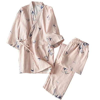 Afbeelding van OWLONLINE japanse kimono pyjama voor dames van puur katoen, Kleur: 16 m