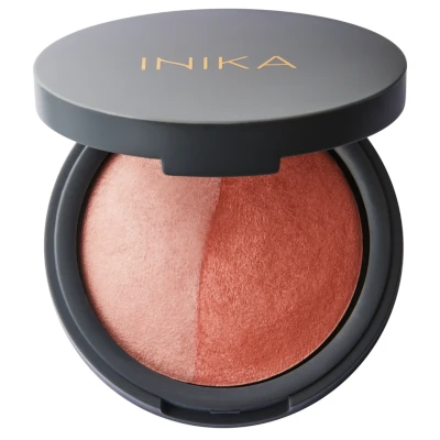 Afbeelding van INIKA Baked Blush Duo Burnt Peach Biologisch Vegan 100% Natuurlijk Verzorgend Alle huidtypes Microplasticvrij Minerale make up