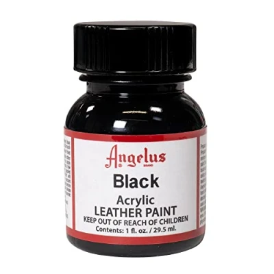 Afbeelding van 29.5 ml Angelus Black Acryl Leerverf sneaker verf zwart