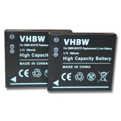 Afbeelding van vhbw 2 x batterijen, compatibel met Panasonic Lumix DMC FS16, FS18, FS22, FS28 camera, digitale reflex (550 mAh, 3,7 V, Li ION)