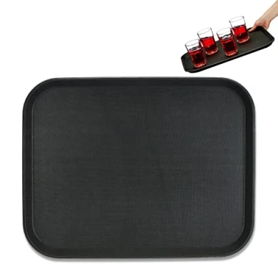 Afbeelding van Relaxdays horeca dienblad set van 2 46 x 35 cm rechthoekig serveerblad antislip