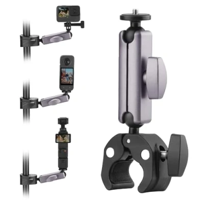 Afbeelding van BRDRC Aluminium Motorfiets Handvat Houder voor Insta360 X4 X3 Ace Pro Go 3S Camera, DJI Osmo Pocket 3 2 Mobile 6 4 Action 5 3, GoPro 13 Max Hero Mini Accessoires