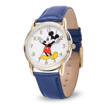 Afbeelding van Disney Japans analoog kwartshorloge voor heren met leren band WDS001238, Blauw, riem, Riem