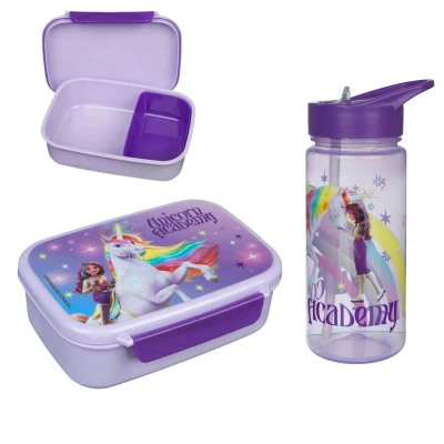 Afbeelding van Unicorn Academy Lunchset; Fles en Lunchbox 8721122786758