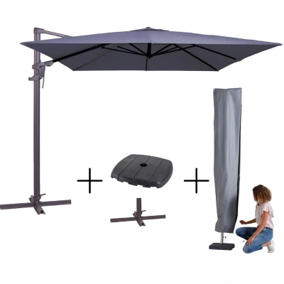 Afbeelding van MEGA COMBI DEAL! Madison Parasol monaco flex III safier blue + voet hoes