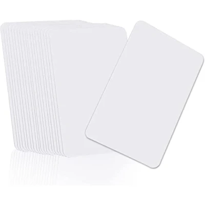 Afbeelding van 22 x witte kunststof kaarten CR80 760 micron, blanco pvc in creditcardformaat voor identiteitskaarten, geschikt alle gangbare plastic kaartprinters