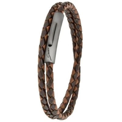Afbeelding van Simaru Hoogwaardige leren armband gemaakt in Duitsland voor dames en heren, uniseks van echt gevlochten Leer met haaksluiting roestvrij staal, huidvriendelijk,