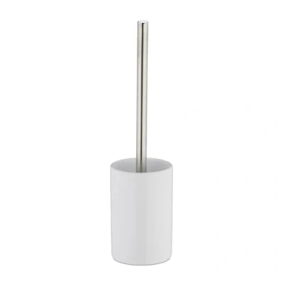 Afbeelding van Relaxdays wc borstel houder keramiek garnituur toilet accessoires rond wit