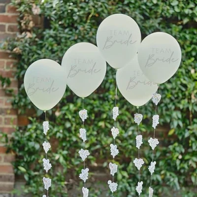 Afbeelding van Ginger Ray Team Bride ballonnen met bloemenlint