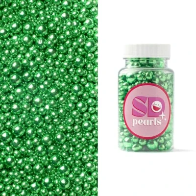 Image de SD Pearls Perles de sucre comestibles pour gâteaux, muffins et cupcakes (vert métallisé, 3,4,5,7,10 mm, 100 g)
