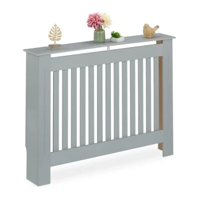 Afbeelding van radiatorombouw landelijk 83x112x19 cm met plank grijs