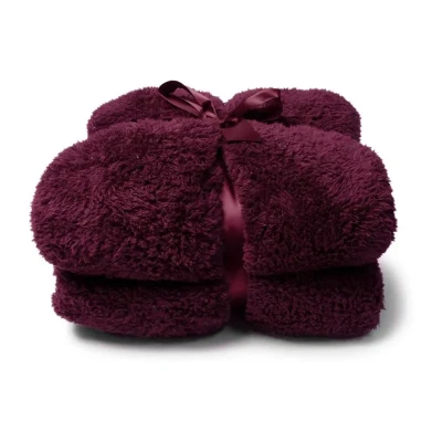 Afbeelding van Unique Living Teddy Fleece Plaid 150x200 cm Pomegranate