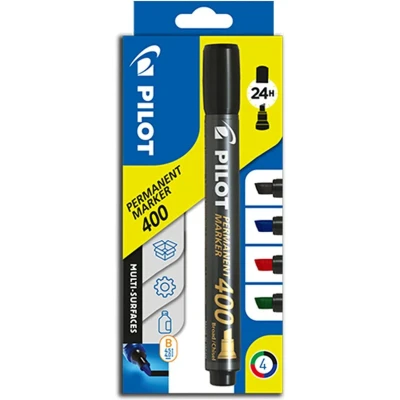 Afbeelding van Pilot SCA 400 Viltstift flow pack Beitelpunt Zwart 4 stuks