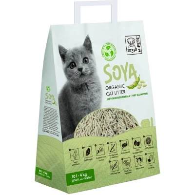 Afbeelding van M PETS Soya Kattenbakvulling 4 kg 10 L Wit