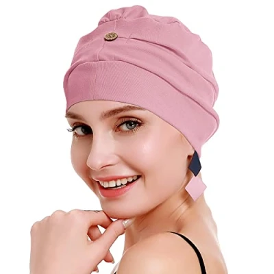 Afbeelding van Osvyo Chemotulbanden voor dames, haaruitvalhoed, licht katoen, verzegelde verpakking, één maat, Diepe abrikoos.