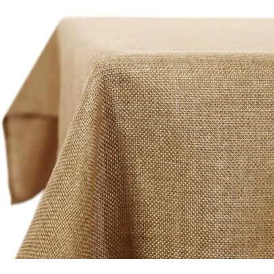 Afbeelding van Deconovo Linnen tafelkleed, lotuseffect, 150 x cm, okerbruin