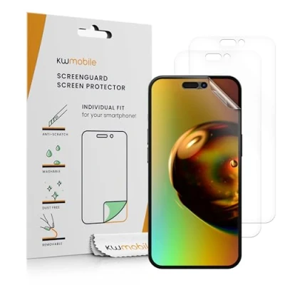 Afbeelding van kwmobile 3x screenprotectors geschikt voor Apple iPhone 16 beschermende folie smartphone
