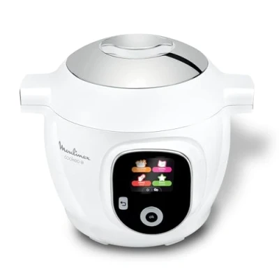 Image de Moulinex Cookeo+, Multicuiseur intelligent haute pression, 6 L, 80 recettes intégrées, Compatible Extra Crisp Air Fryer, Ecran intuitif, Guide de cuisson pas à pas, Application dédiée, Blanc CE854110