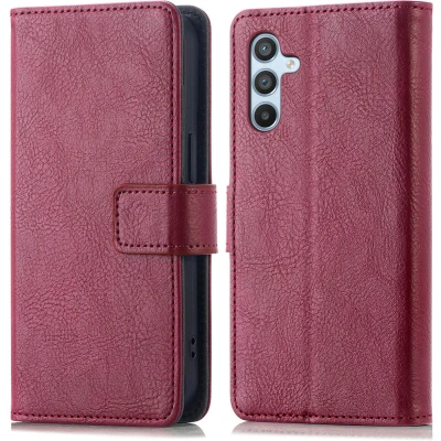 Afbeelding van iMoshion Hoesje Geschikt voor Samsung Galaxy A54 (5G) Met Pasjeshouder Luxe Bookcase donkerrood