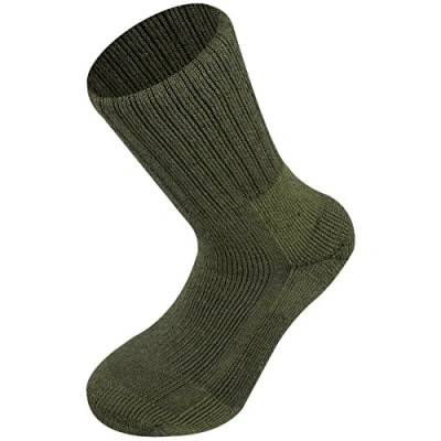 Afbeelding van Nowegian Army sokken, 80% wol, groen, #096A09, Olijf