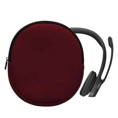 Afbeelding van kwmobile hoes geschikt voor Logitech H390 21,5 x 16 cm Beschermhoes headset in braam Van neopreen