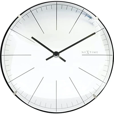 Afbeelding van Nextime Ne 3506Wi Wandklok Big Stripe Ø20 Glas Wit