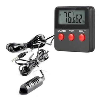 Afbeelding van GERUI Digitale thermometer/hygrometer, binnentemperatuur, hygrometer, draagbaar, voor terraria, reptielen, huisdieren, woonkamer