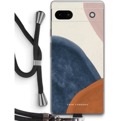 Afbeelding van Case Company® hoesje met Koord geschikt voor Google Pixel 6a Geo #1 Telefoonhoesje Zwart Bescherming aan alle Kanten en Over de Schermrand