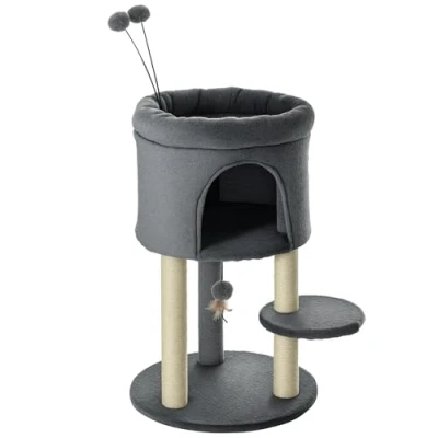 Afbeelding van PawHut Krabpaal met kattenhol D30 564V00