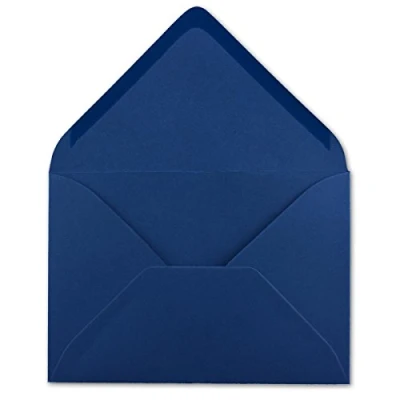 Afbeelding van 75 enveloppen formaat C6 nachtblauw 11,4 x 16,2 cm 120 g/m² nat sluiten zonder venster voor uitnodigingen van je Glüxx Agent