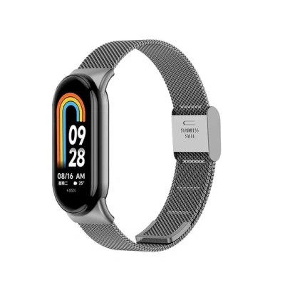 Afbeelding van Milanese bandje Space grey Xiaomi Smart band 8 RVS