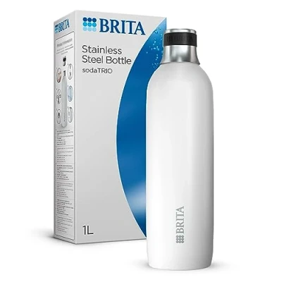Afbeelding van BRITA SodaTRIO Roestvrijstalen fles Wit Groot 1 Pack