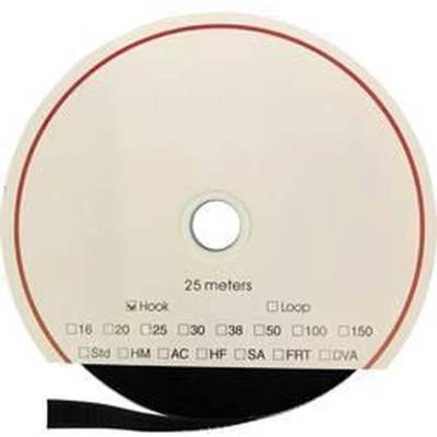 Afbeelding van FASTECH® T0102099990325 Klittenband Om vast te plakken Hotmelt Haakdeel (l x b) 25000 mm 20 Zwart 25 m