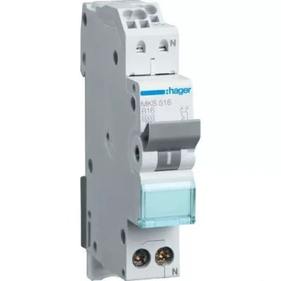 Afbeelding van HAGER AUTOMAAT 1PN 16A B 6KAQC MKS516