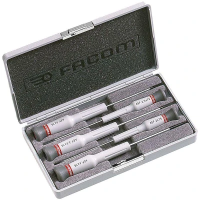 Afbeelding van FACOM AEF.J2 Micro Tech schroevendraaierset voor sleufschroeven in doos 5 delig