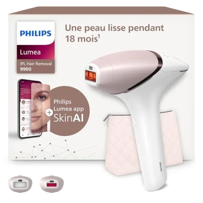 Afbeelding van Philips Lumea IPL 9900 Series Ontharingsapparaat AI haarvermindering analyse 2 attachments Draadloos BRI950/02