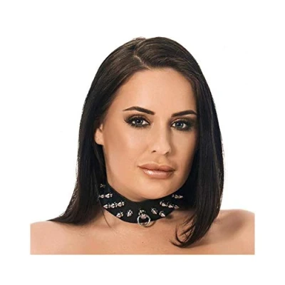 Afbeelding van Rimba Bondage Play Collar met studs 4 cm breed M/L