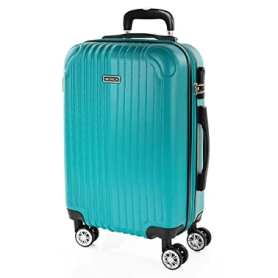 Afbeelding van ITACA Harde koffer met 4 wielen, trolley van ABS. Robuust en licht. Telescopische handgreep, 2 handgrepen, wielen. Geïntegreerd hangslot. Kleine lage kosten Ryanair, medium groot, Mintgroen,